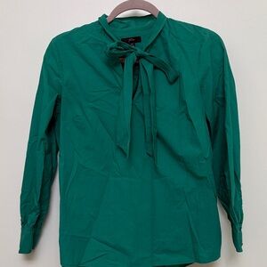 J. Crew Green Long Sleeve Blouse